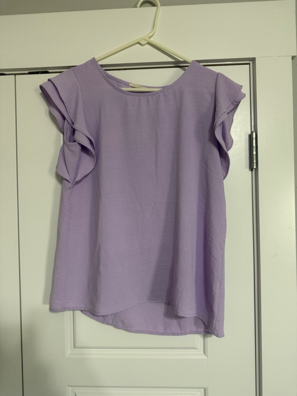 Lilac Ruffle Sleeve Blouse - Unbranded